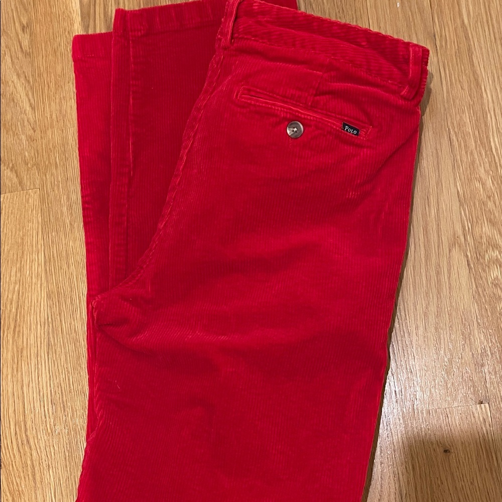 Polo by Ralph Lauren Vibrant Red Corduroy Boys Pants Size 20